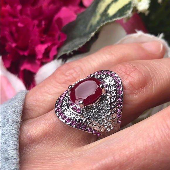 New! 925 stamped sterling silver/crystals ring 6 - Picture 3 of 8